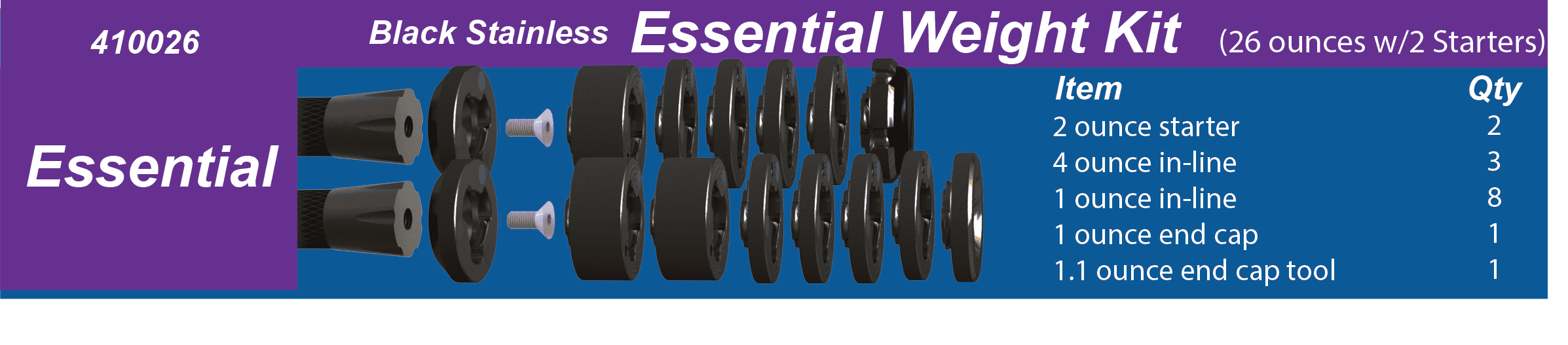 Hamskea Archery Solutions Stabilizer Quick Change Weights Essential Weight Kit Black 410026