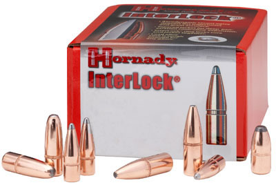 Hornady InterLock Reloading Bullets (3515), 35 Caliber, .358", 200 Grain, Round Nose (RN), 100/Box, Not Loaded