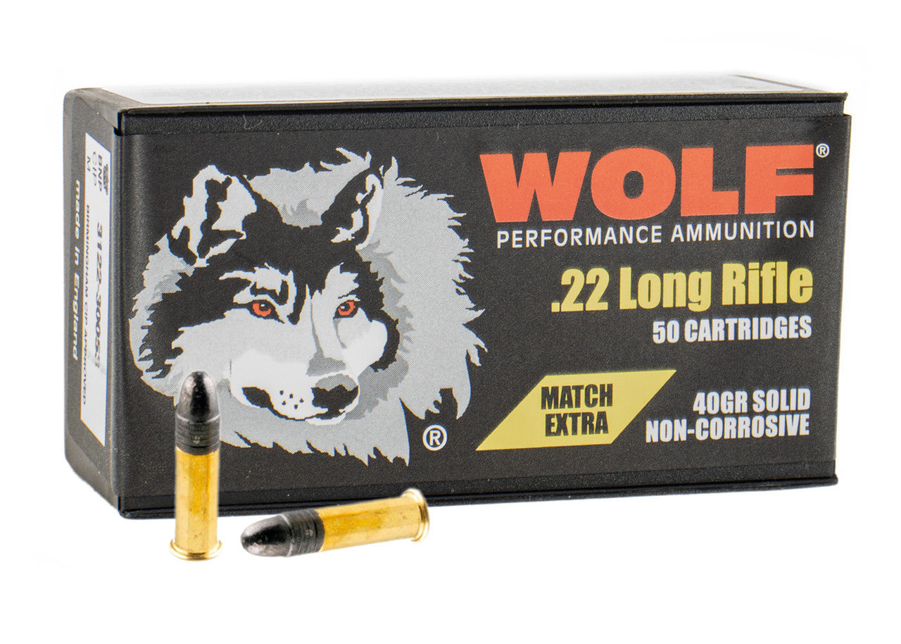 Wolf Match Extra 22 LR 40 gr Round Nose 500 Round Box