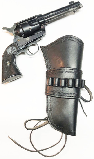 Cowboy Revolver Holster, w/Removable Cartridge Wallet Left Hand