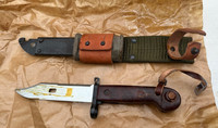 Romanian AK-47 Bayonet,Frog, Scabbard With Rubber Insulator - Very Good