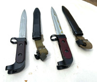 Lot of 2 x Early AK-47 Type 1 Bayonets with Scabbards