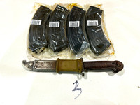 Lot 3: 4 x Croat Mags & Romanian AK-47 Bayonet