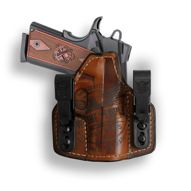 Colt 1911 3.25" Defender 45ACP with Rail Only Independence Leather IWB Holster
