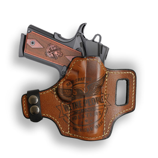 Colt 1911 3.25" Defender 45ACP with Rail Only Independence Leather OWB Holster