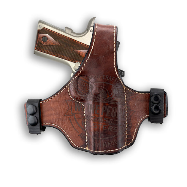 1911 3.25" Defender 45ACP with Rail Only Independence Thumb Break Leather OWB Holster