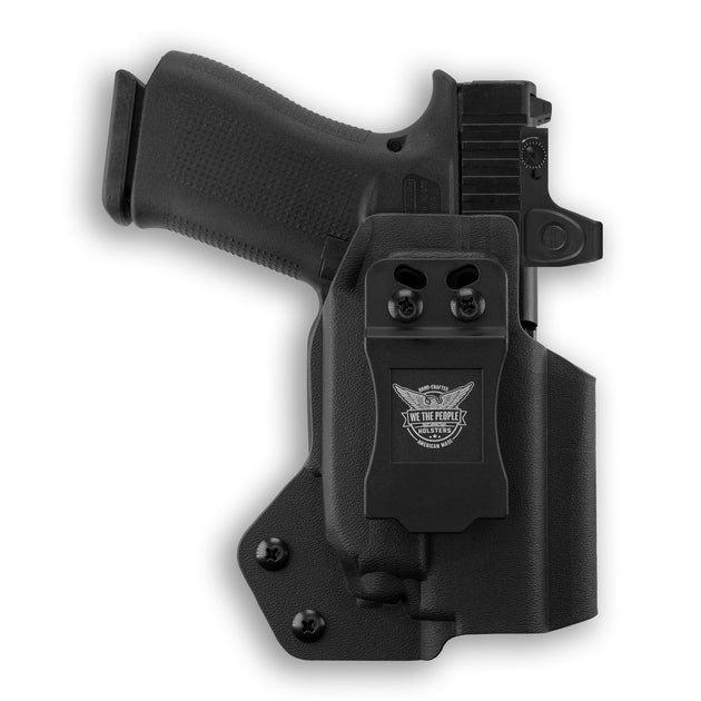 Glock 43X Railed with Crimson Trace CMR-201 Rail Master Universal Laser Red Dot Optic Cut IWB Holster