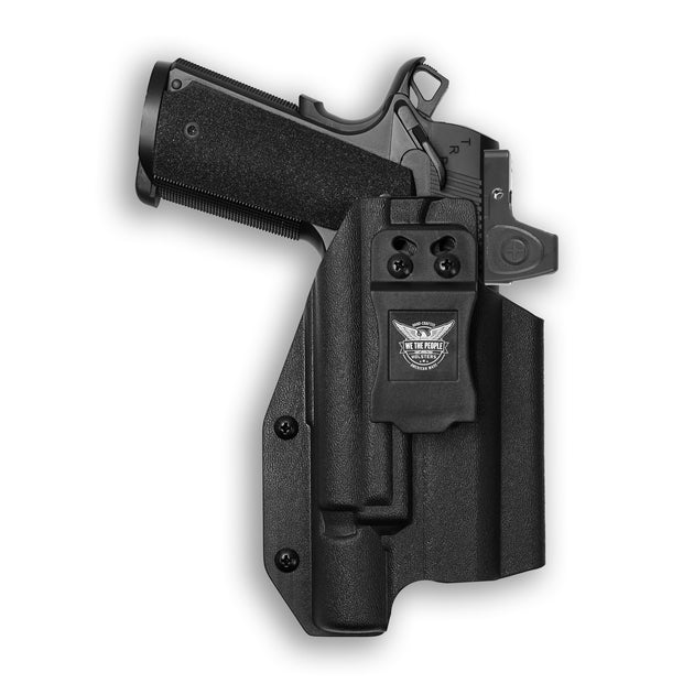 1911 4" Commander 45ACP Railed with Surefire X300U-A Light Red Dot Optic Cut IWB Holster