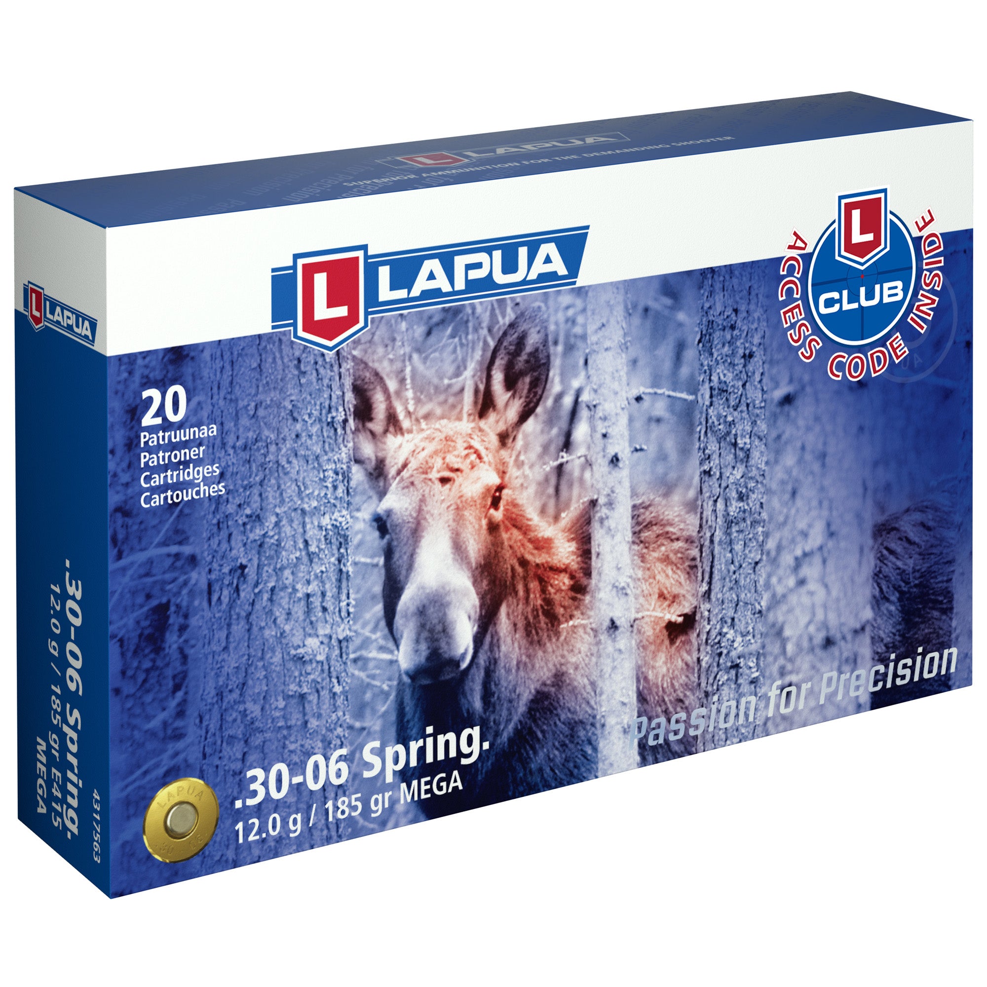 Lapua .30-06 Springfield Mega 185gr JSP Ammo 2625 FPS