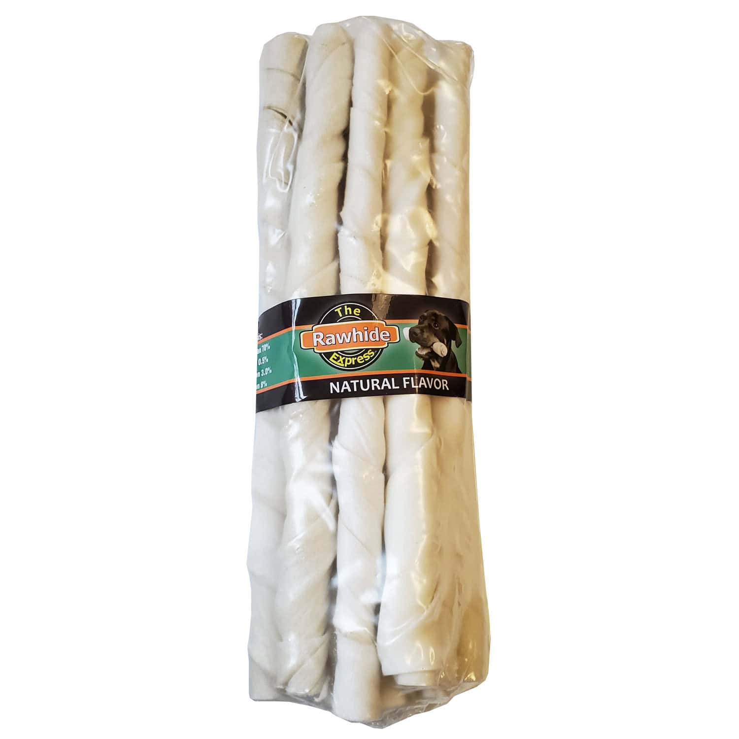 Lennox Rawhide Express Twisted Sticks 3/4″x10″ 100% Natural 15 Pack