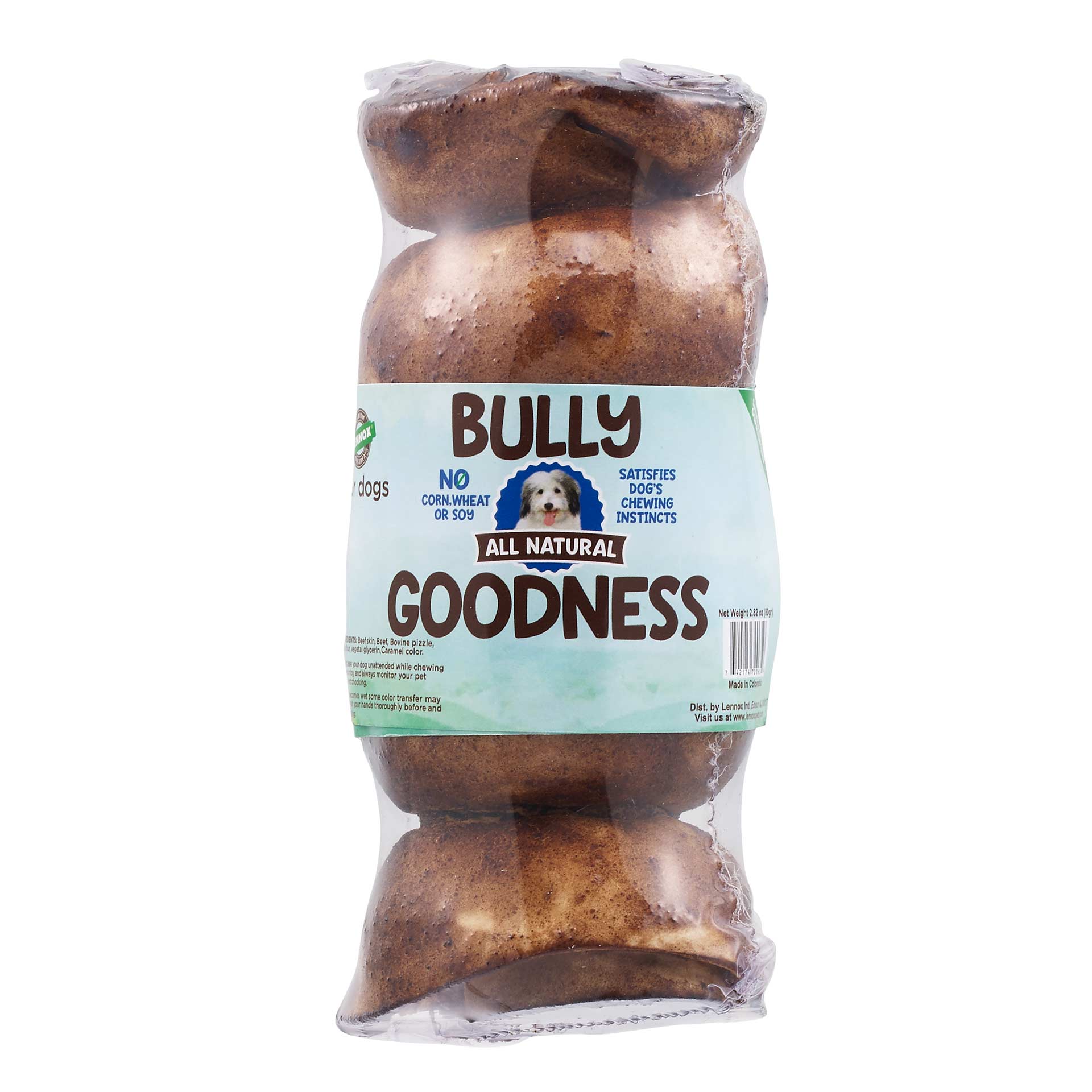 Lennox Rawhide Express Beef Skin Log in Bully Gravy 6″