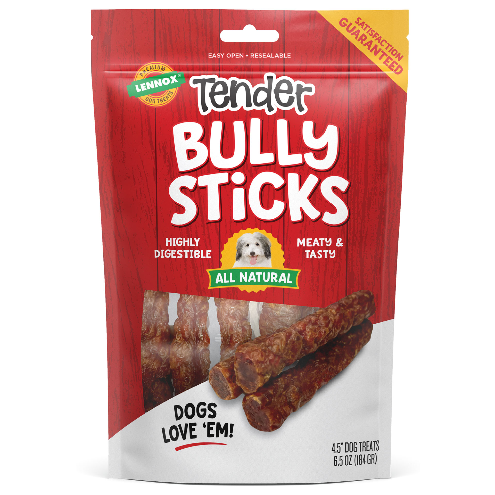 Lennox Rawhide Express Tender Bully Sticks 4.5″ 6.5 oz Package