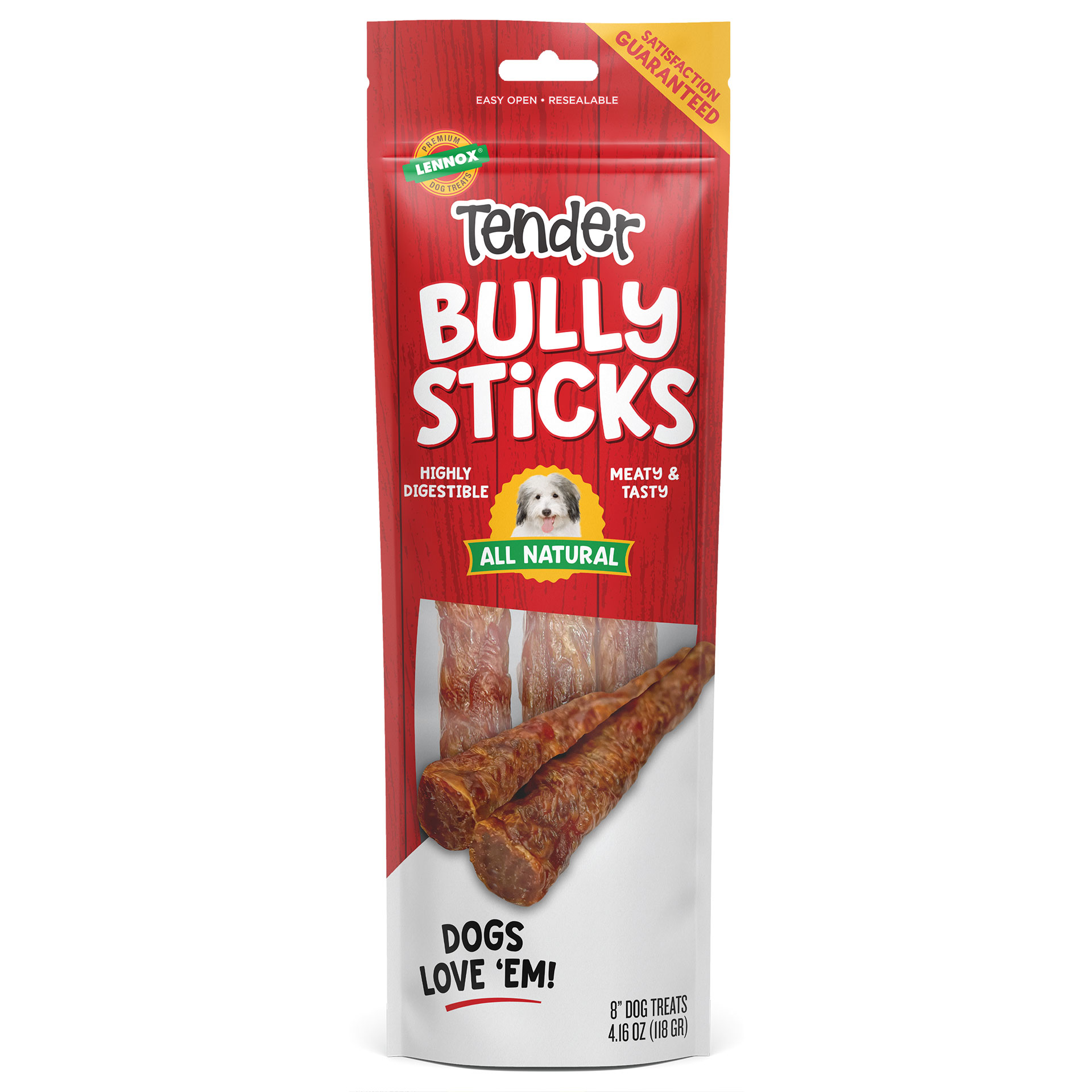 Lennox Rawhide Express Tender Bully Sticks 8″ 4.16 oz Package