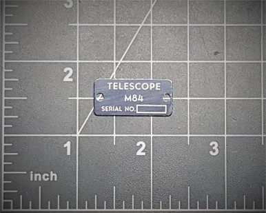 M84 Scope Data Plate, Unnumbered 7667445