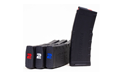 Amend2, Magazine, 223 Remington/5.56 NATO, 30 Rounds, Fits AR-15 Rifles, Polymer, Black with Red, White, and Blue Amend2 Logo, 3 Pack