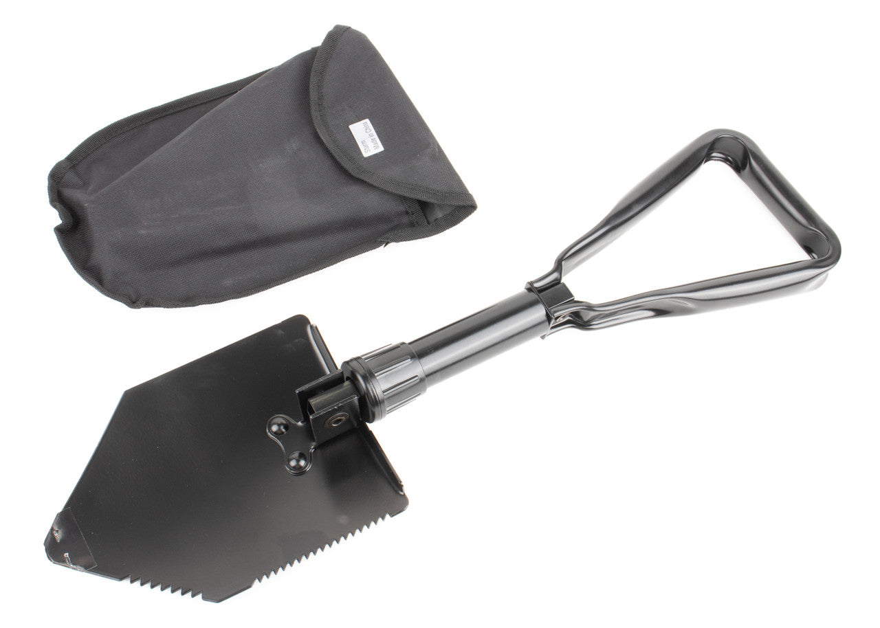 MIL-TEC Black Trifold Shovel with Case