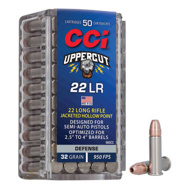 CCI .22 Long Rifle Uppercut 32gr JHP Ammo 950 FPS