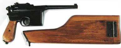 Mauser Broomhandle Pistol WithStock, Denix Non Firing Display