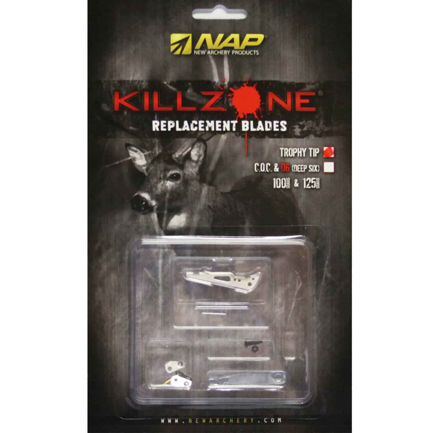 New Archery Products Broadhead Killzone Trophy Tip Replacement Blades 100 Grain NAP-60-598