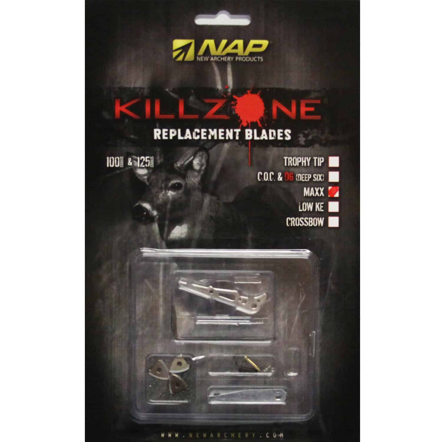 New Archery Products Broadhead Killzone Maxx Cut on Contact Replacement Blades 100 Grain NAP-60-730