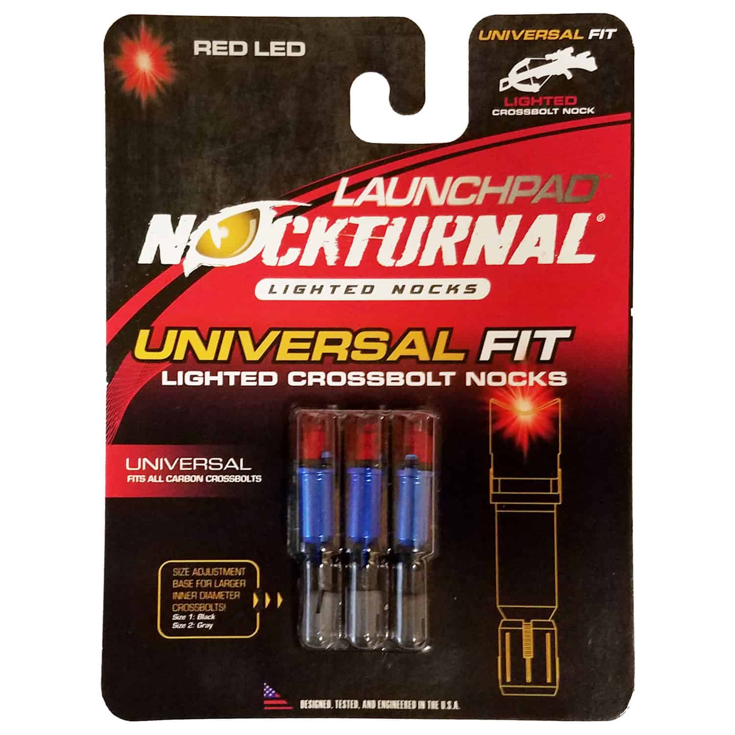 Nockturnal Launchpad Crossbow Universal Carbon Express Nock Red 3pk NT-782