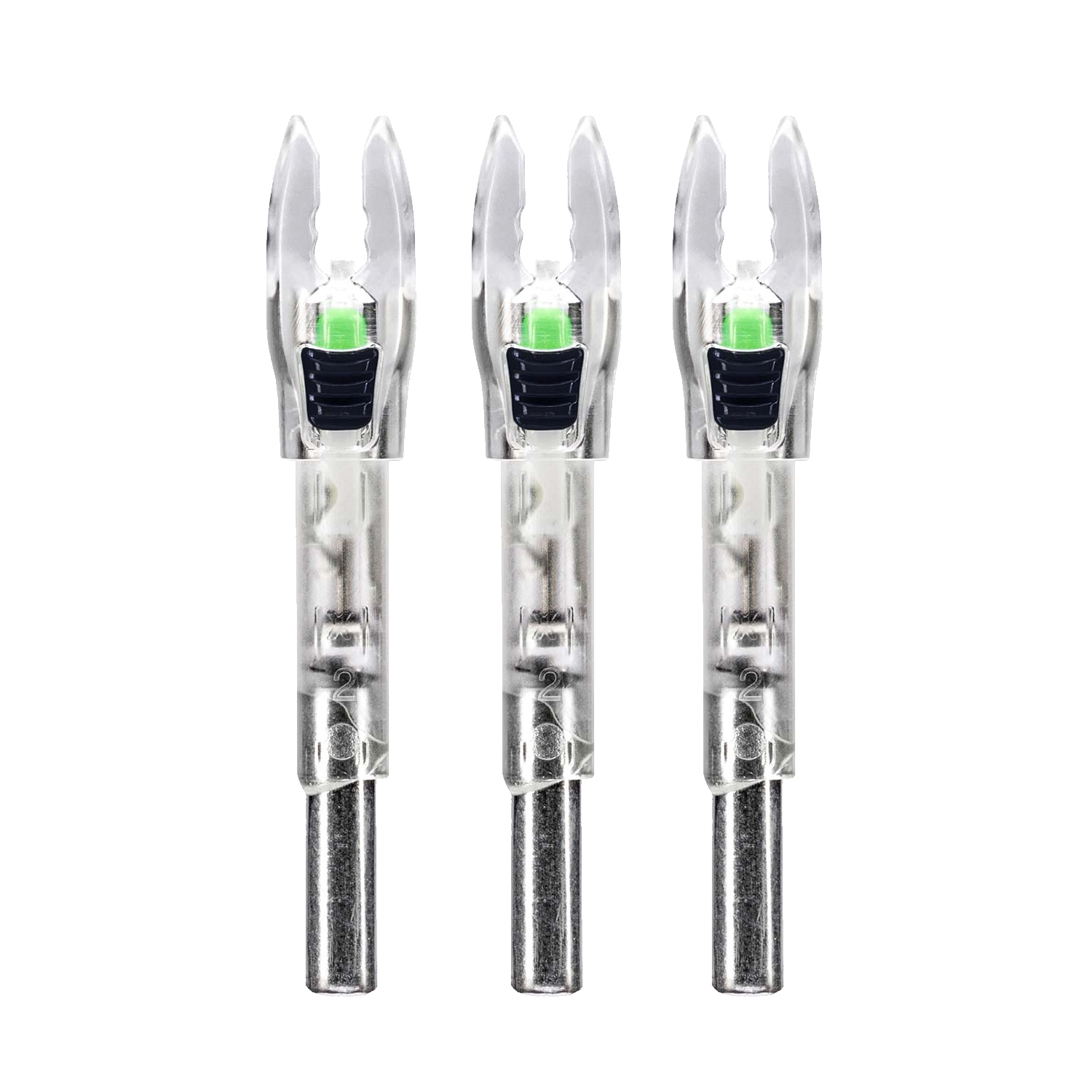 Nockturnal G Nock Shift Green Lighted Nock 3 Pack .166 Gold Tip Pierce, Victory VAP, Easton ACC NT-814