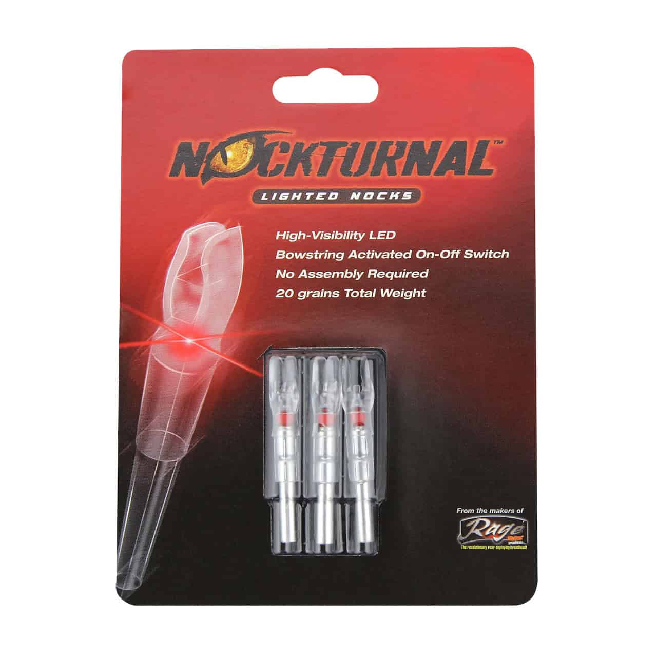 Nockturnal GT Red Lighted Nock 3 Pack Gold Tip NT-102