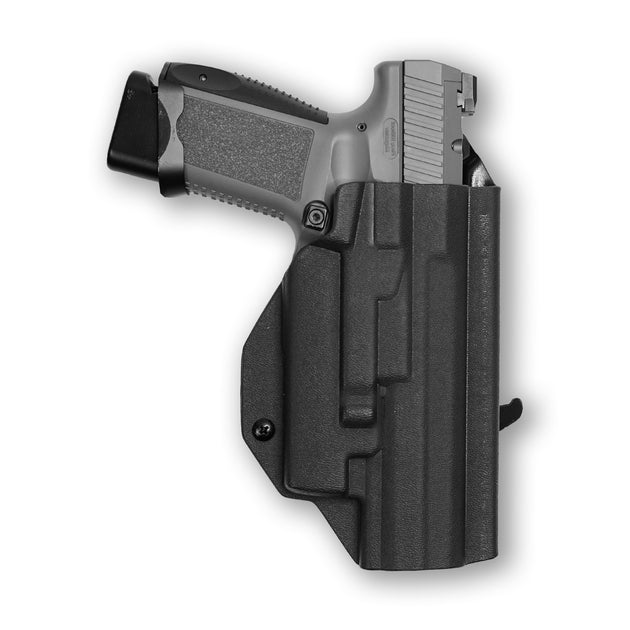 Canik TP9 Elite Combat with Olight Baldr RL Mini Light OWB Holster