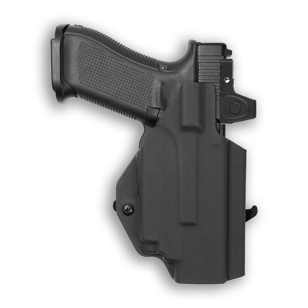 Glock 17 MOS with Olight PL-Mini 2 Valkyrie Light Red Dot Optic Cut OWB Holster