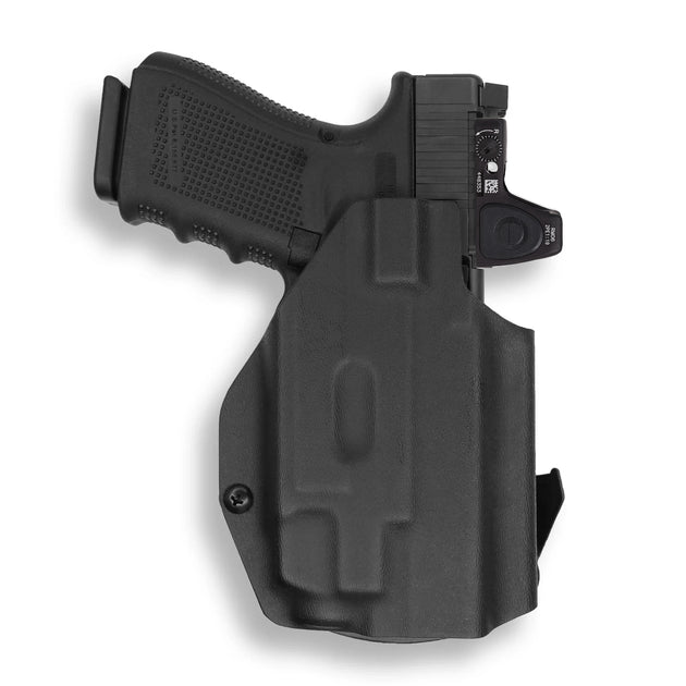 Glock 23 Gen 1-4 MOS with Streamlight TLR-8/8A Light/Laser Red Dot Optic Cut OWB Holster