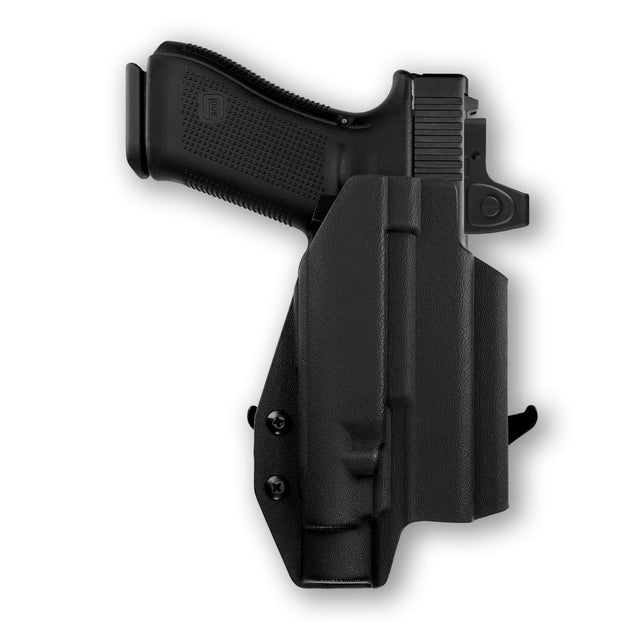Glock 19 MOS with Olight PL-Pro Valkyrie Light Red Dot Optic Cut OWB Holster