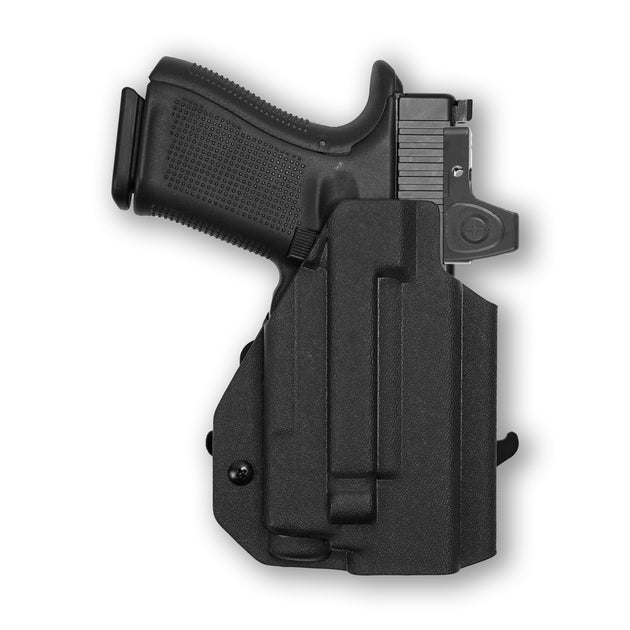 Glock 19 MOS with Olight Baldr S Light Red Dot Optic Cut OWB Holster