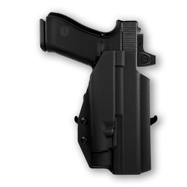 Glock 34 MOS with Olight PL-Pro Valkyrie Light Red Dot Optic Cut OWB Holster