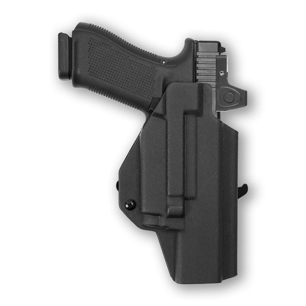 Glock 35 MOS with Olight Baldr RL Mini Light Red Dot Optic Cut OWB Holster