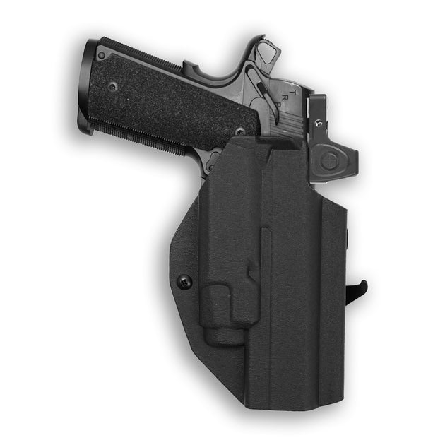 1911 5" Government 45ACP Railed with Streamlight TLR-7/7A/7X Light Red Dot Optic Cut OWB Holster