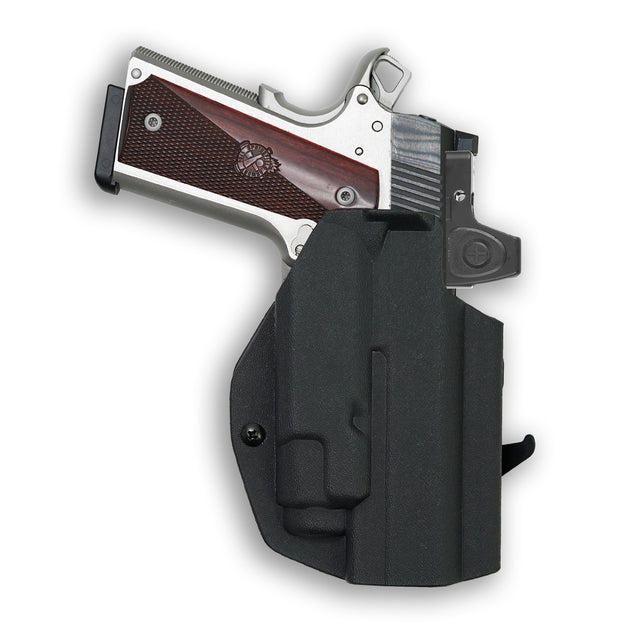 1911 4" Commander 45ACP Railed with Streamlight TLR-7/7A/7X Light Red Dot Optic Cut OWB Holster