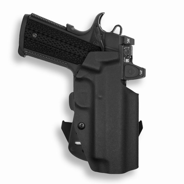 1911 4" Commander 45ACP Railed Red Dot Optic Cut OWB Holster