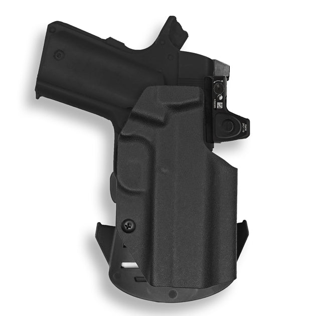 1911 3.25" Defender 45ACP Railed Red Dot Optic Cut OWB Holster