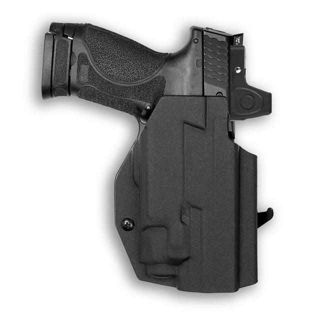 Smith & Wesson M&P 9/40 4.25" Manual Safety with Streamlight TLR-8/8A Light/Laser Red Dot Optic Cut OWB Holster