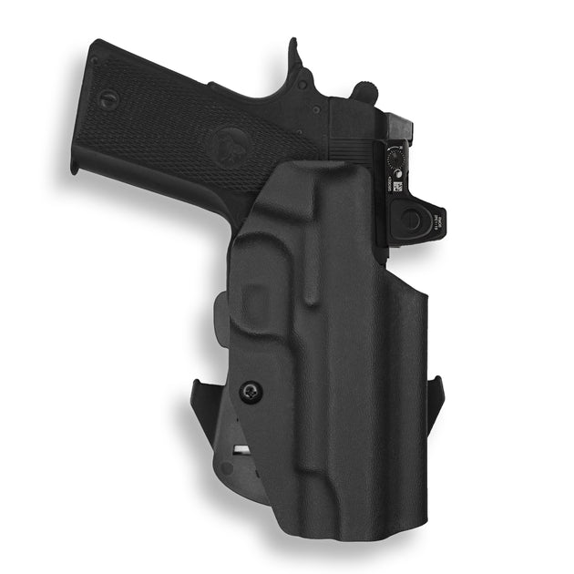 1911 4" Commander 45ACP No Rail Red Dot Optic Cut OWB Holster