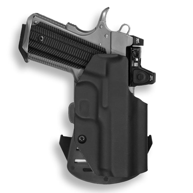 1911 3.25" Defender 45ACP No Rail Only Red Dot Optic Cut OWB Holster
