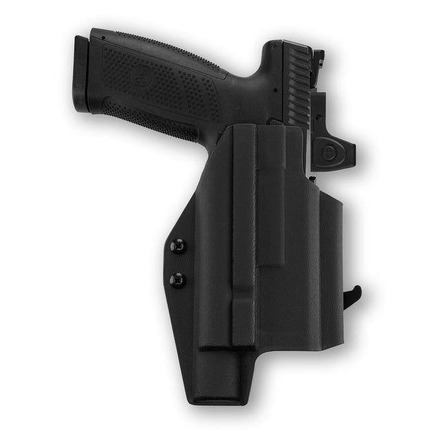 CZ P-10 C OR with Olight Valkyrie Turbo Light Red Dot Optic Cut OWB Holster