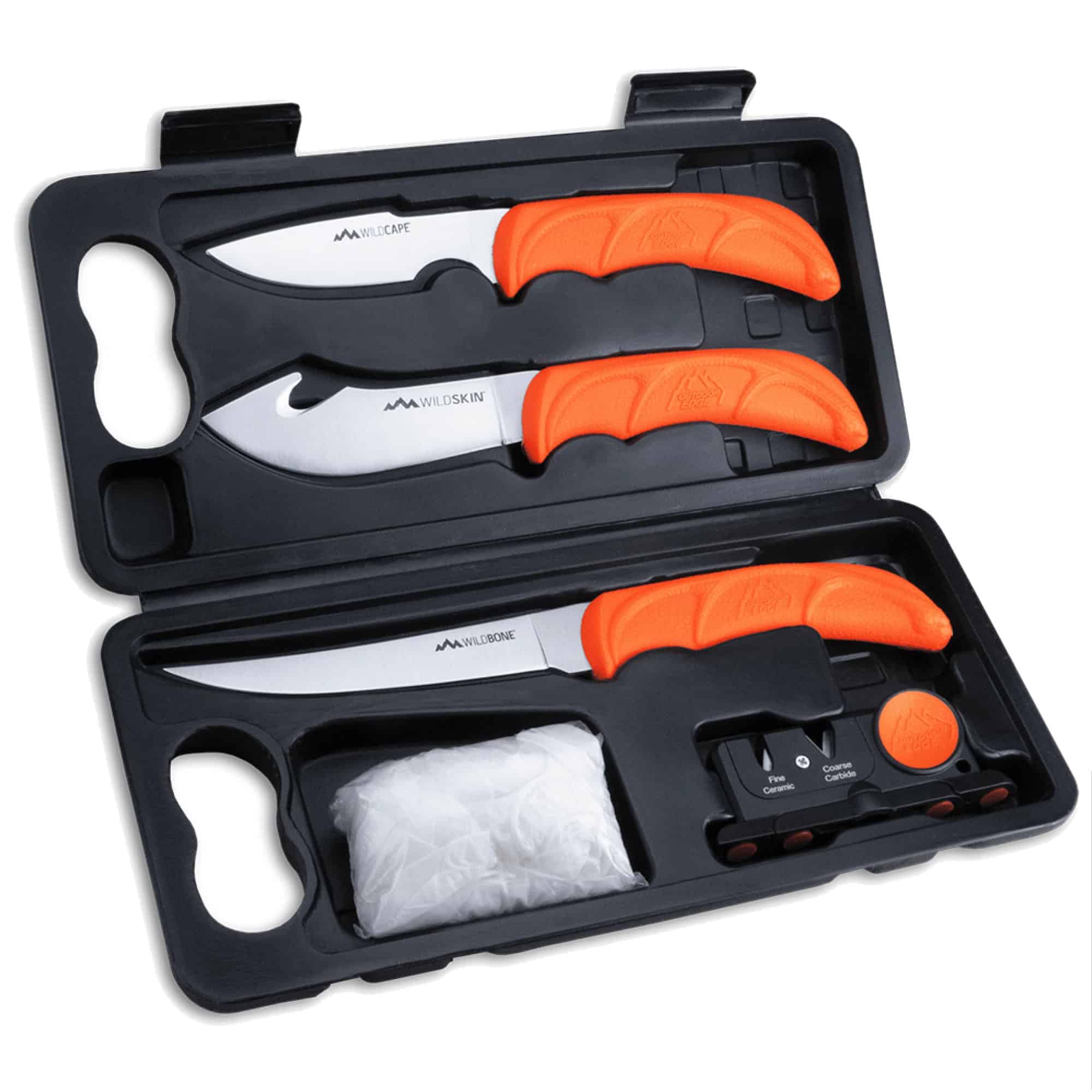 Outdoor Edge WildLite Hunting Field Dressing Kit, Complete 6-Piece Knife Portable Butcher Game Processor Set WL-6