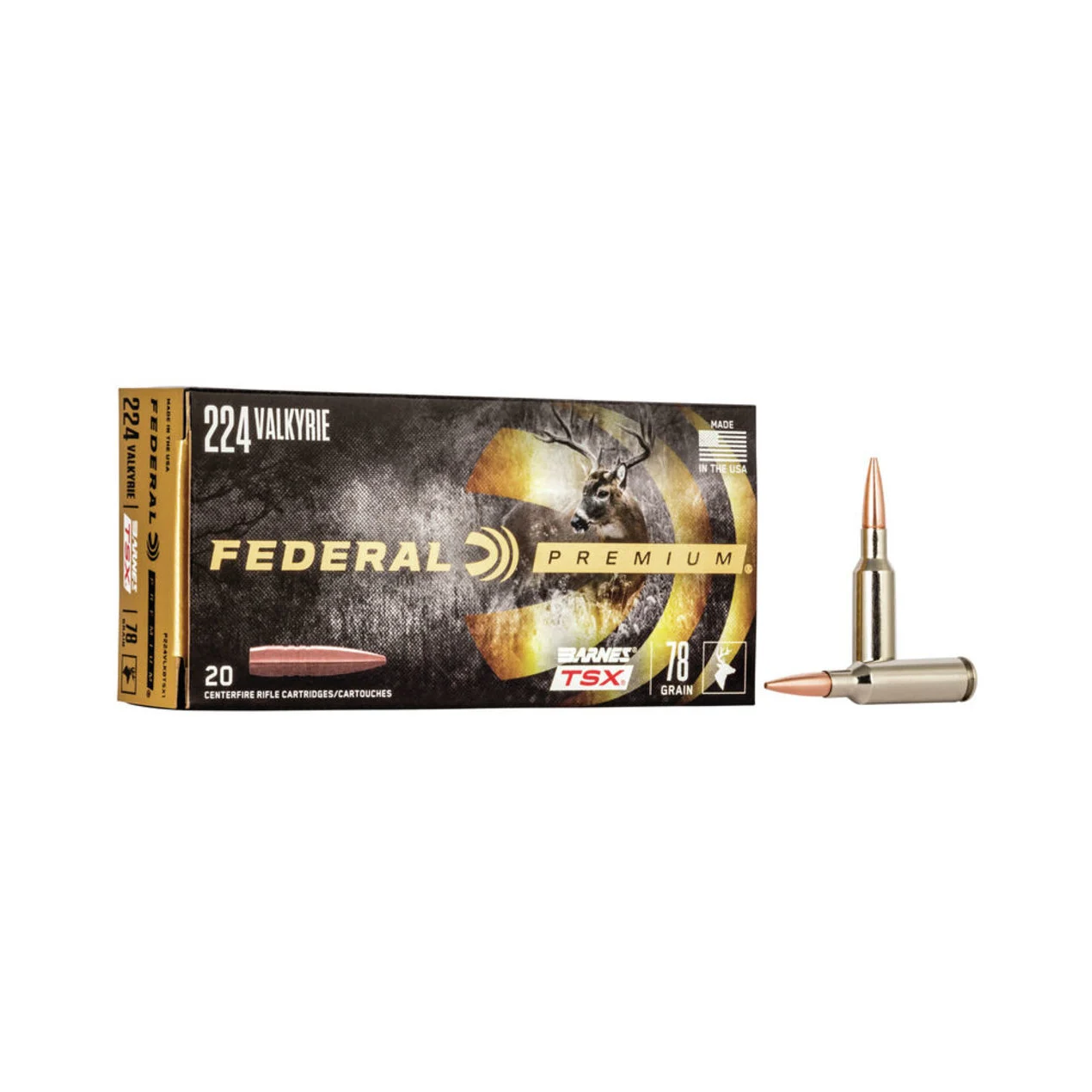 Federal, Premium, Barnes, 224 Valkyrie, 78 Grain, Triple Shock X, 20 Round Box