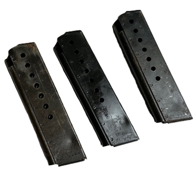 SET OF 3 POST WAR P38/P1 MAGAZINES STRIPPED BODIES DAMAGED.