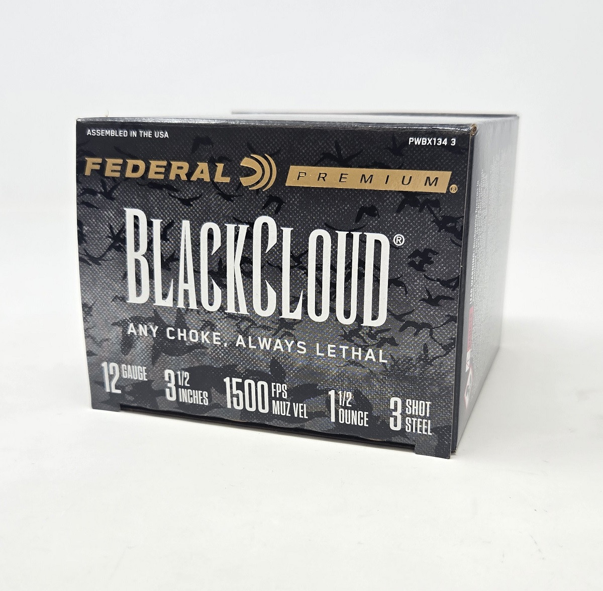 Federal 12 Gauge Ammunition Black Cloud Steel PWBX1343 3-1/2″ #3 Shot 1-1/2oz 1500fps 25 Rounds