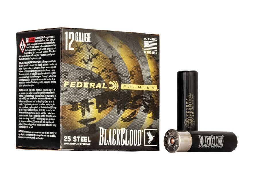 Federal 12 Gauge Ammunition Premium Black Cloud FS Steel PWBX134BBB 3-1/2″ BBB Shot 1-1/2oz 1500fps 25 Rounds