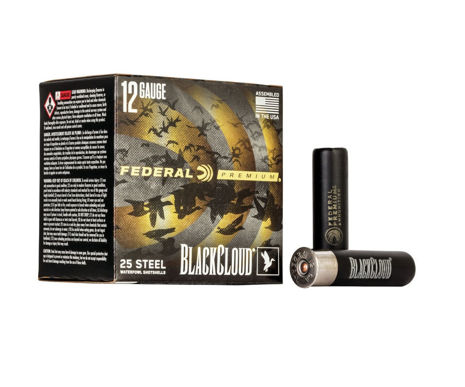 Federal 12 Gauge Ammunition Premium Black Cloud FS Steel PWBX134BB 3-1/2″ BB Shot 1-1/2oz 1500fps 25 Rounds