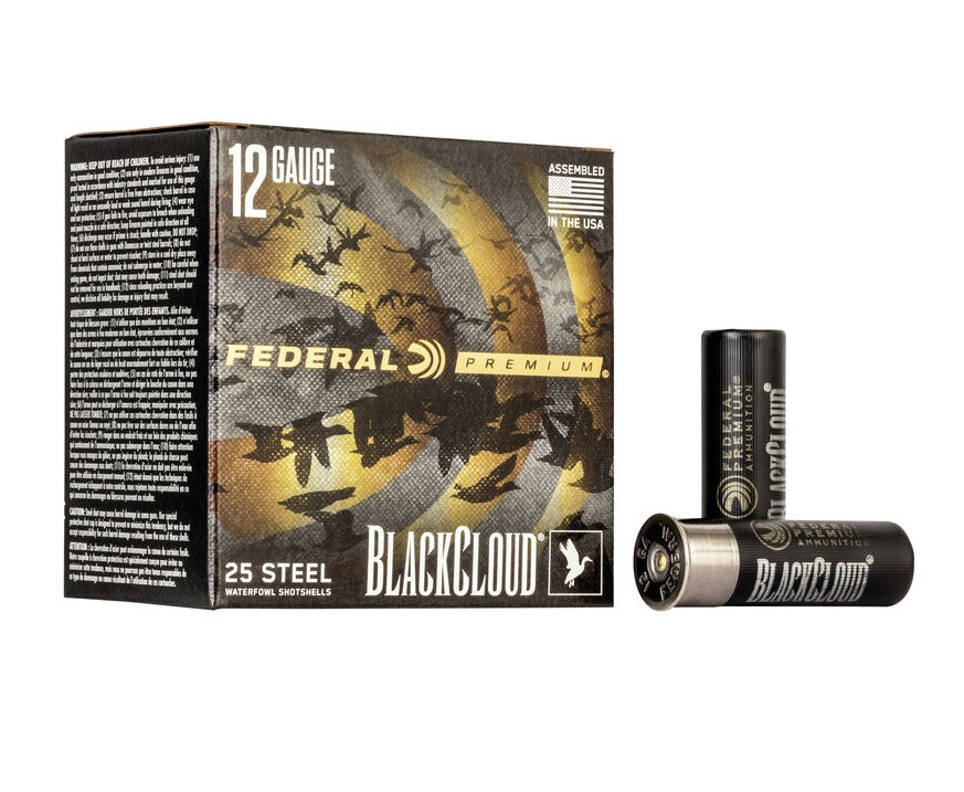 Federal 12 Gauge Ammunition Premium Black Cloud Steel Waterfowl PWBX142BB 3″ BB Shot 1-1/4oz 1450fps 25 Rounds