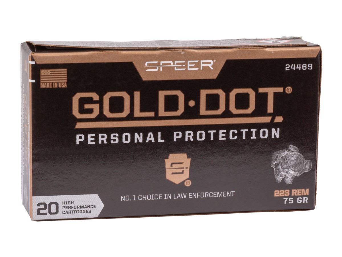 Speer .223 Remington Gold Dot Personal Protection, 75gr, 20ct